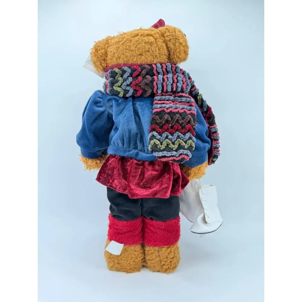 Vintage Homespun Creations Teddy Bear Plush Christmas Decor Doll Scarf